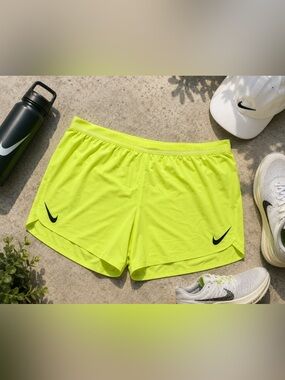 Nike Dri-FIT ADV Running Shorts Volt Neon Yellow Women’s L Race Training